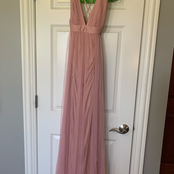 Mauve long open back dress - Picture 2 of 6